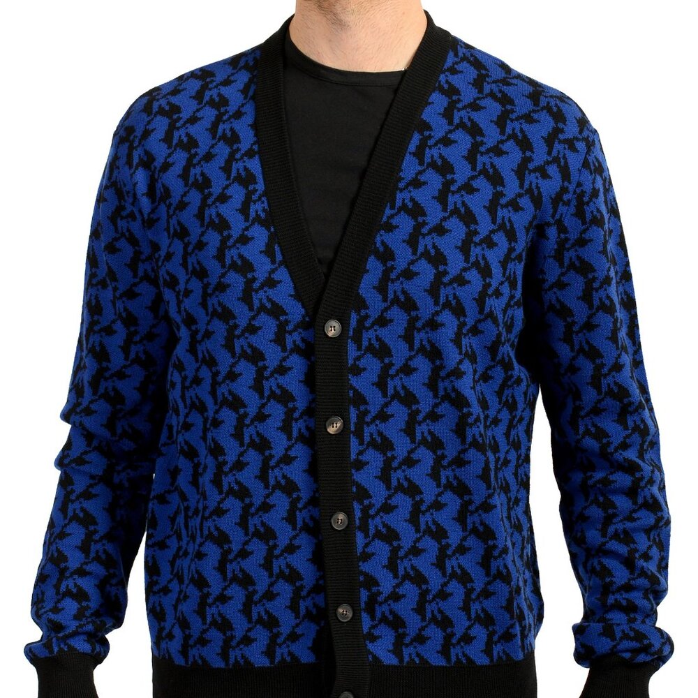 Scuderia Ferrari Fluid Cavallino Pixelated Wool Cardigan Sweater US 2XL IT 56